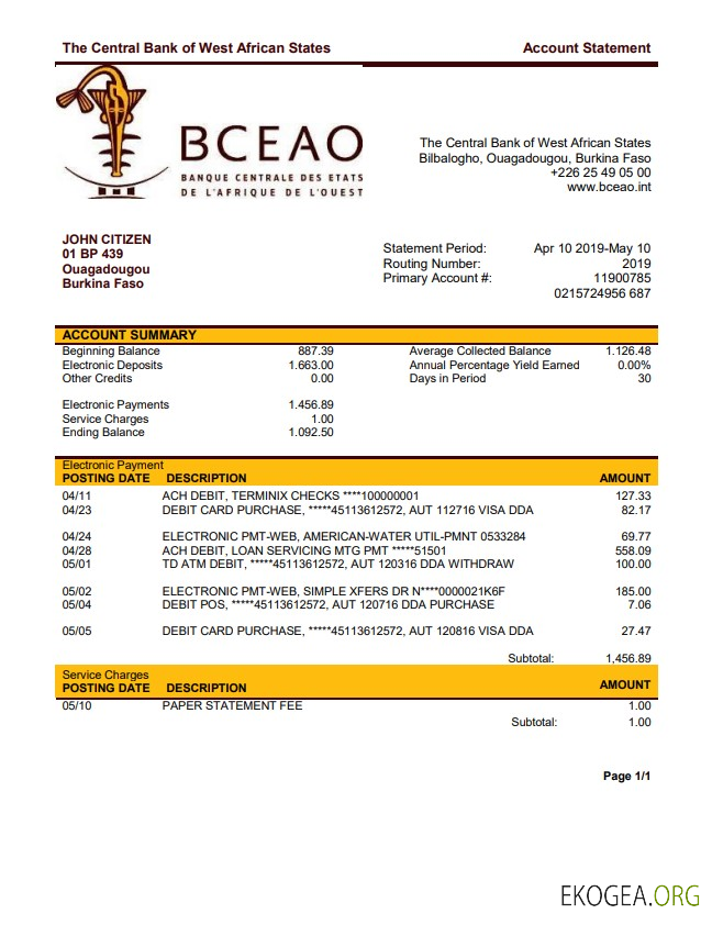 Burkina Faso La Banque Centrale des États de l'Afrique de l'Ouest